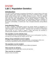 Lab Docx Bashar Raddad Bio Lab Population Genetics