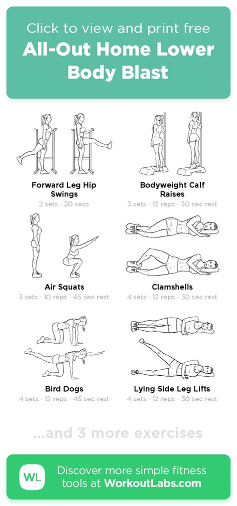 Free Workout All Out Home Lower Body Blast Min Abs Back Legs