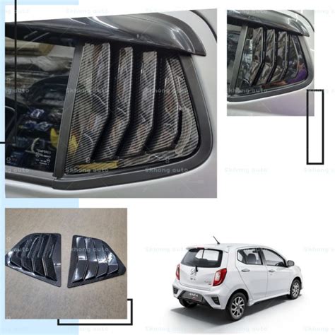 Perodua Axia Carbon Fiber Triangle Window Cover Mustang Design Axia G