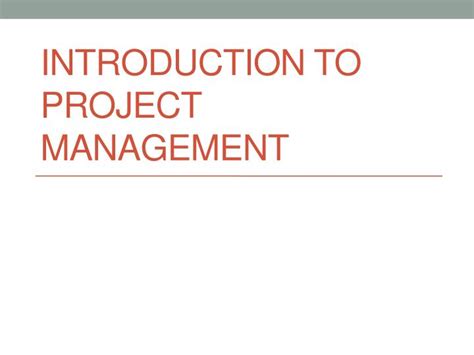 Ppt Introduction To Project Management Powerpoint Presentation Free