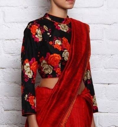 Latest Chinese Collar Saree Blouse Designs Tips And Beauty