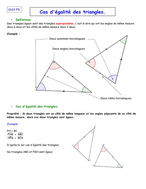 Cas D Galit Des Triangles