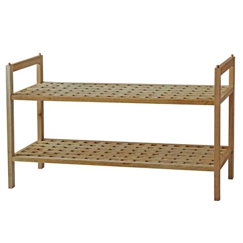 2 Tier Shoe Rack Walnut Homebase