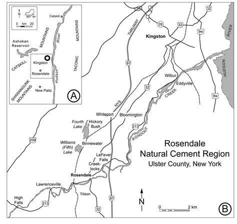 Map A Showing The Location Of The Rosendale Natural Cement Region In Download Scientific