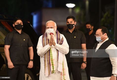 Prime Minister Narendra Modi Arrives At Bjp Headquarters For Bjps