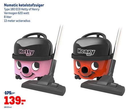 Numatic Ketelstofzuiger 180 Eco Hetty Aanbieding Bij Makro