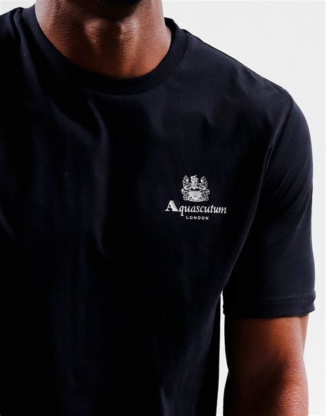 Aquascutum Small Logo T Shirt Black Terraces Menswear