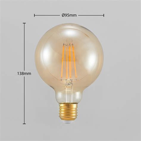 LED Bulb E27 G95 6 5 W 2 500 K Amber 3 Step Dimmer Lights Co Uk