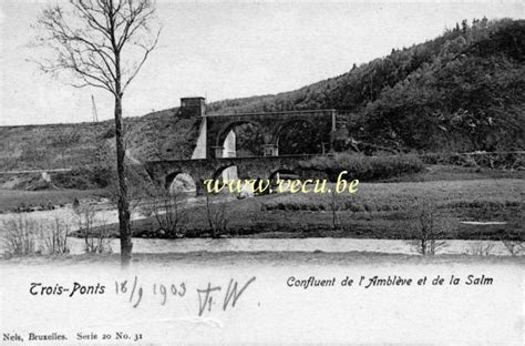 Format D Agrandissement Carte Postale Ancienne Trois Ponts