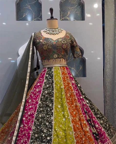 Exclusive Multi Pure Georgette Sequence Work Lehenga Choli With Dupatta