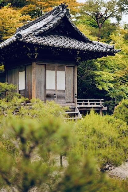 Premium Photo | Traditional japanese tea house on garden