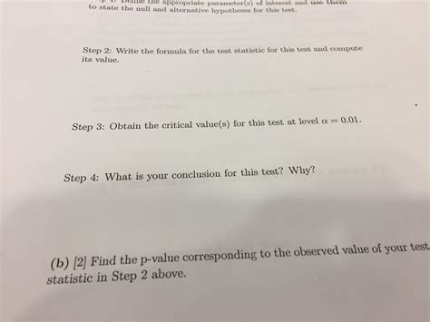 Write the formula for the test statistic for this | Chegg.com