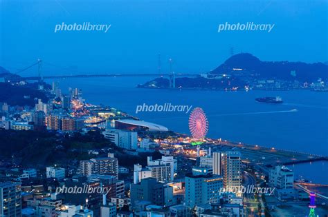 関門海峡の夜景海峡ゆめタワーの眺め 写真素材 5000169 フォトライブラリー Photolibrary