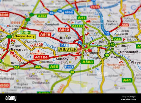chester map  res stock photography  images alamy
