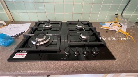 AEG HKB64450NB 59 Cm Gas Hob Black Unboxing Fitting YouTube