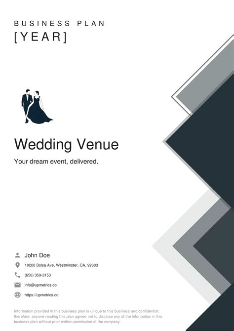 Wedding Venue Business Plan Example Upmetrics Pdf