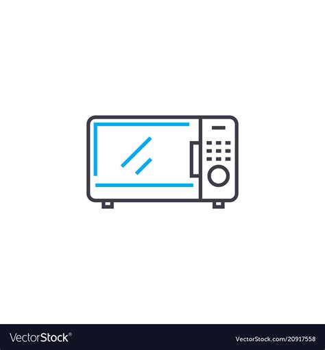 Microwave Oven Linear Icon Concept Royalty Free Vector Image