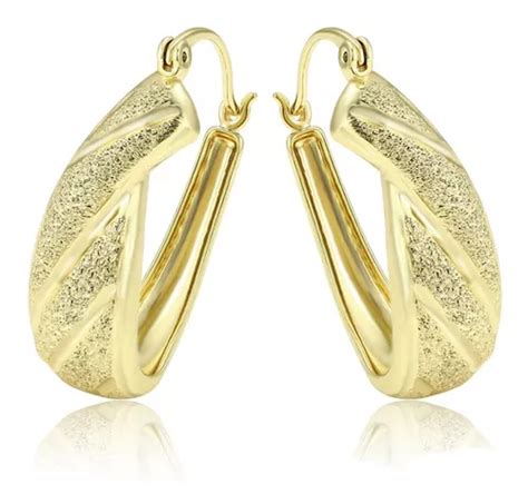 Aretes Oro 14k Lam Labrada Arracada Diamantada Regalo Mujer Meses Sin