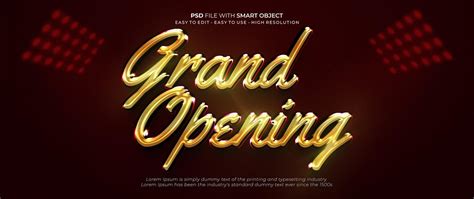 Premium Psd 3d Luxury Text Grand Opening Gold Style Effect