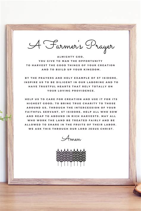 A Farmer S Prayer Printable St Isidore Prayer Print Etsy Ireland