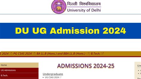 Du Ug Admission Delhi University Ug Csas Application Process