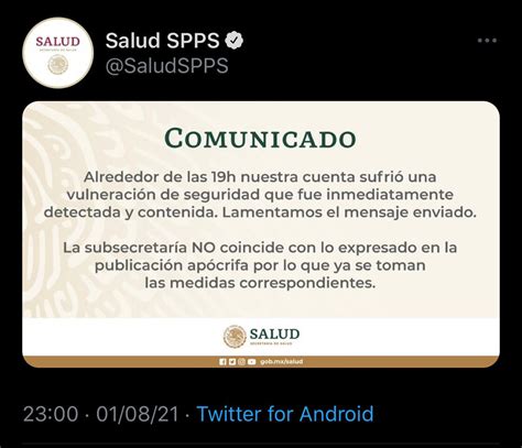 “ignorancia” Hackearon Twitter De Subsecretaría De Salud Para Burlarse