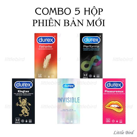 Bao cao su Durex PHIÊN BẢN MỚI COMBO 5 HỘP Invisible Performa