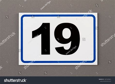 Number 19 Nineteen Black On White Stock Photo 1307325601 Shutterstock