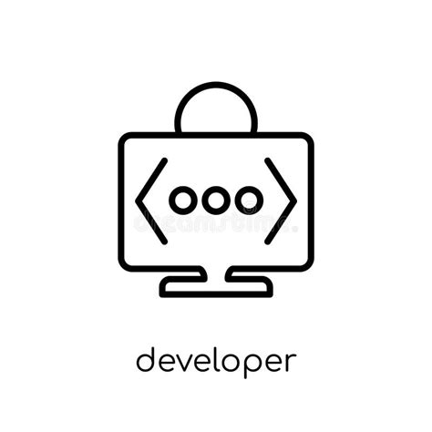 Developer Icon Trendy Modern Flat Linear Vector Developer Icon Stock