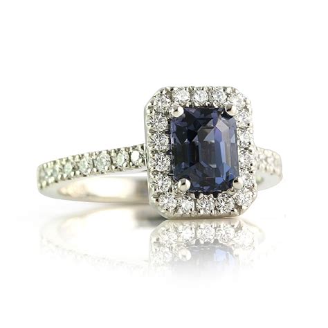 Blue Spinel Diamond Halo Ring Brisbane Bentley De Lisle