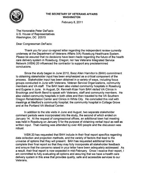 Va Letters United States Department Of Veterans Affairs Veterans