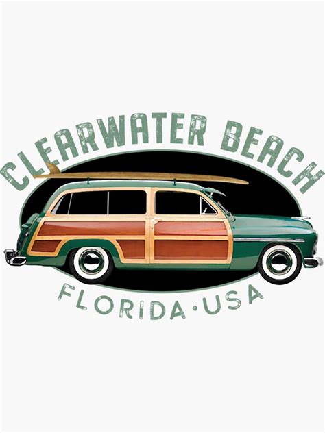 Clearwater Beach Florida Vintage Surfing Sticker For Sale By Dauytayy