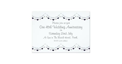 45th Sapphire Wedding Anniversary Invitation