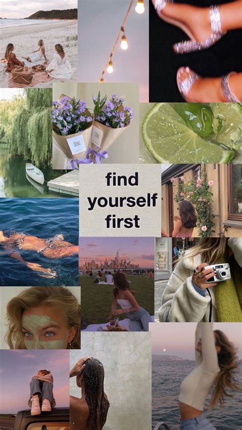 A Collage Of Photos With The Words Find Yourself First