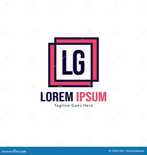 Plantilla Inicial Del Logotipo LG Con Marco Moderno Ilustración