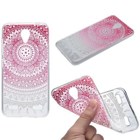 Henna Cover für ZTE Blade A602 Case Schutz Hülle Silikon Sonne Pink