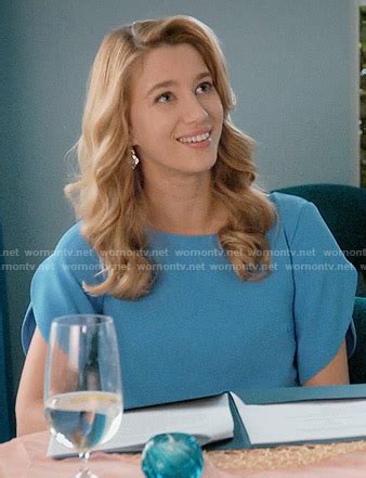 WornOnTV Petras Blue Tulip Sleeve Dress On Jane The Virgin Yael