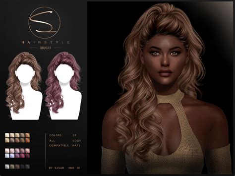 The Sims Resource Long Wavy Hairstyle Lila 080623 By S Club