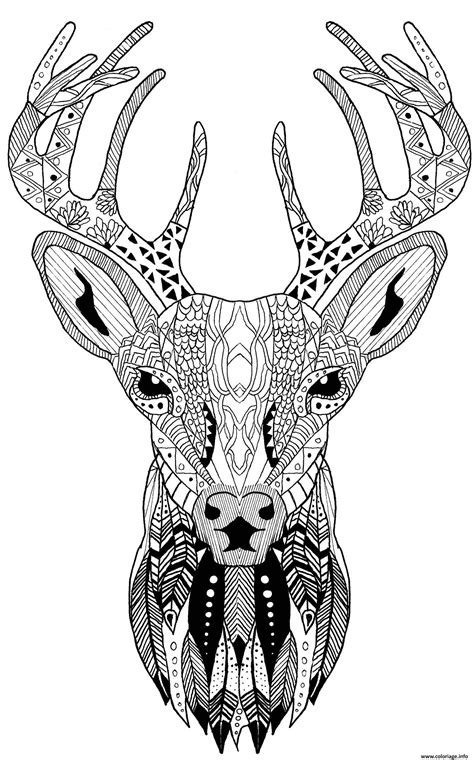 Coloriage Zentangle Renne Noel Dessin Renne De Noel Imprimer