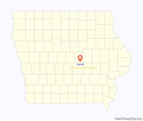 Map of Laurel city, Iowa - Thong Thai Real