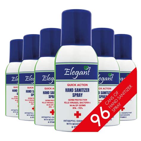 Elegant 100ml Hand Sanitizer Spray Pack Of 96 Hygieneforall