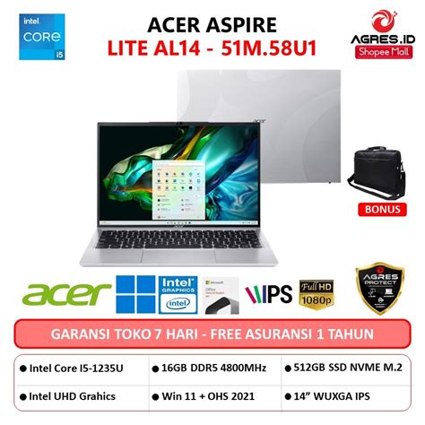 Jual Acer Aspire Lite Al I Gb Gb W Ohs Wuxga Ips Slv