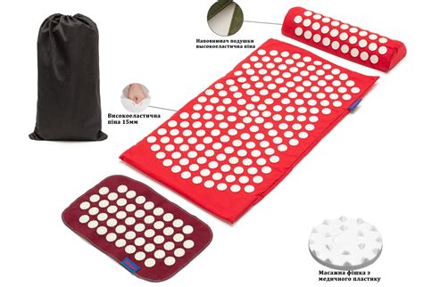 Аппликатор Кузнецова подушка (валик) массажный Красный VMSport (vms-021 ...