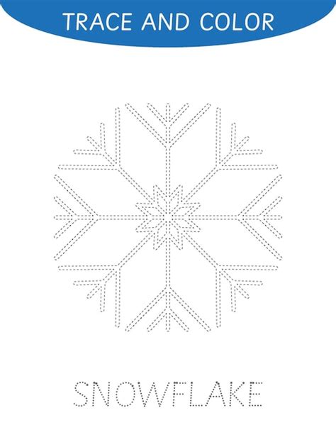 Premium Vector | Snowflake tracing practice worksheet for kids. trace ...