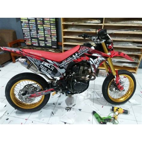 Jual Decal Crf L Supermoto Militan Decal Crf Merah Putih Shopee