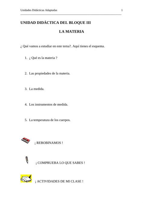 Pdf Unidad Did Ctica Del Bloque Iii La Materia Pdf Fileunidad