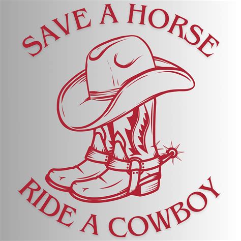 Save A Horse, Ride a Cowboy, Country Western Cowboy Boots Transparent PNG Digital Download - Etsy