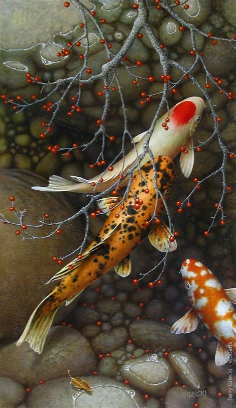 Terry Gilecki Gallery Amazing Koi Fish Acrylic Paintings Canadian