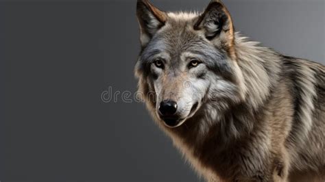 Close Up Portrait Of A Grey Wolf Canis Lupus Also Known As Timber