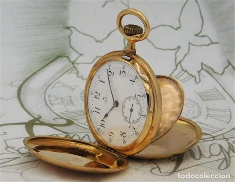 OMEGA DE ORO 18K FANTÁSTICO RELOJ DE BOLSILLO SABONETA CIRCA 1898